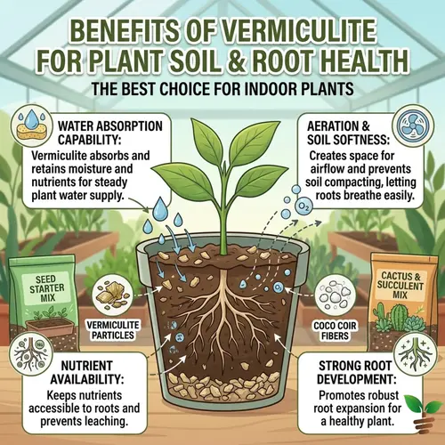 Vermiculite mixed with soil and cocopeat for seed germination and healthy root growth