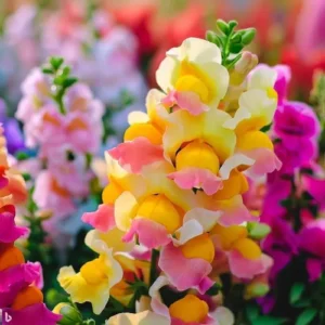 Close-up of colorful snapdragon flowers