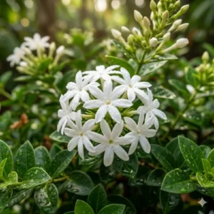 Raat Ki Rani Plant in full bloom with white fragrant flowers Raat Ki Rani Plant in full bloom with white fragrant flowers