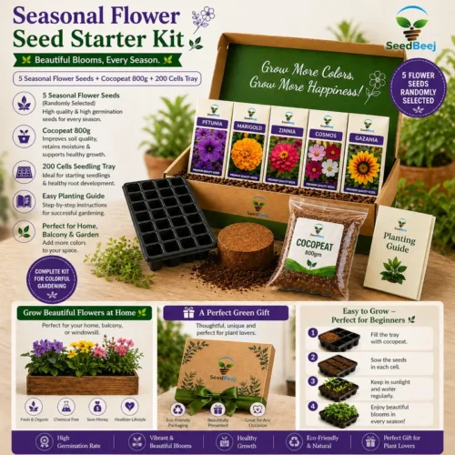 Seasonal Flower Seed Starter Kit – Grow Beautiful Flowers at Home (Complete Kit)