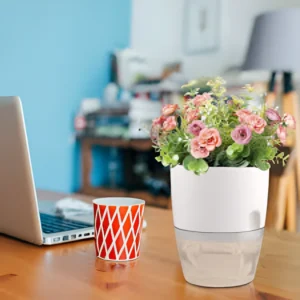 Self Watering White Pot (Without plant)