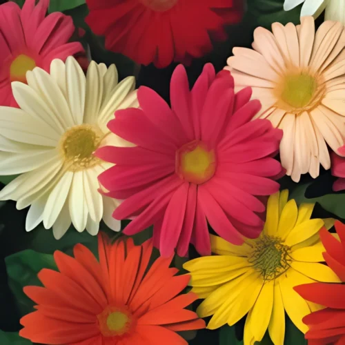 Gerbera plant with vibrant pink and yellow flowers grown from seeds in Pakistan