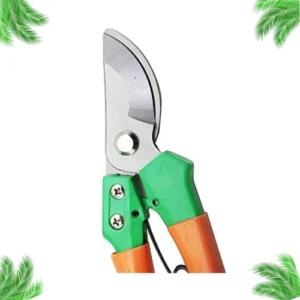 Green and orange high carbon steel pruning shears for gardening