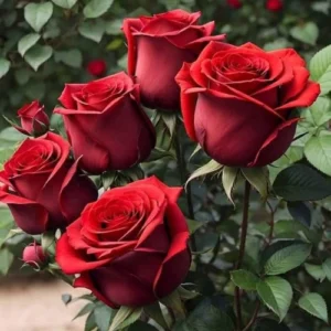 english red rose plant in Pakistan, flowering bush in pot