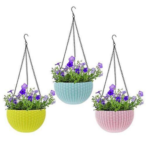 indoor hanging chain planter basket