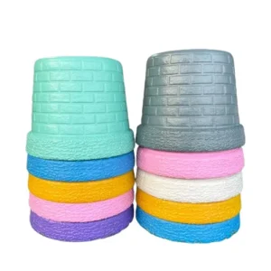 fancy fiber pots mix color 6x7 inches for plants