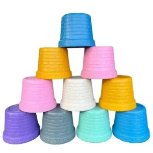 fancy fiber pots mix color 6x7 inches for plants