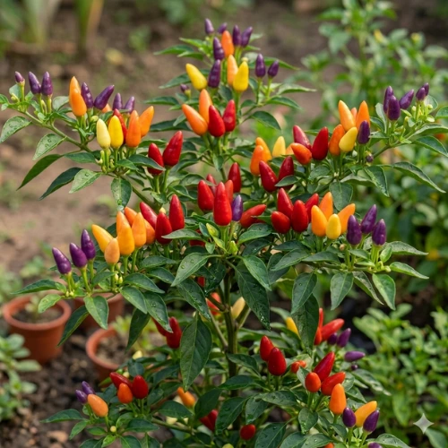 Ornamental pepper mix color seeds pack colorful edible chili plants for home garden pots Pakistan