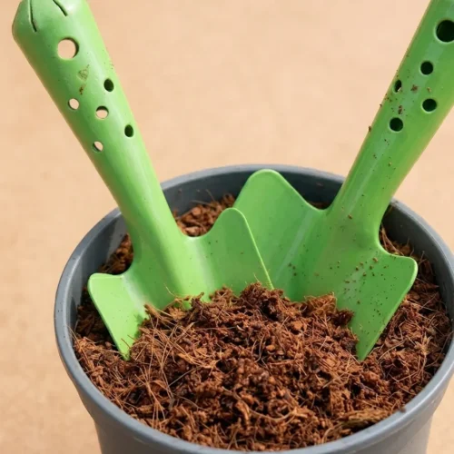 small metallic shovel gardening hand tool