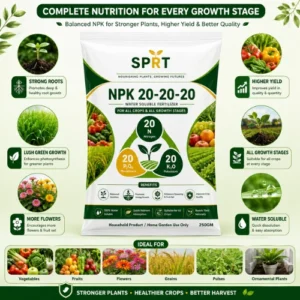 SPRT NPK 20-20-20 Water Soluble Fertilizer 250gm Pakistan