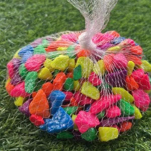 Multicolor decorative stones in net bag 500g net bag of multicolor decorative stones for plant pots