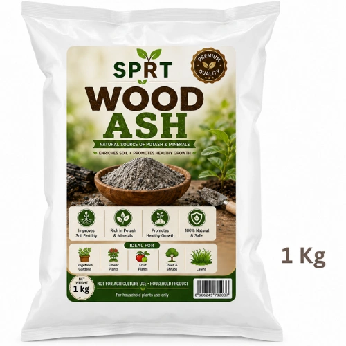 SPRT Wood Ash for plants 1kg pack for plants and home gardening SPRT Wood Ash for plants 1kg pack for plants and home gardening