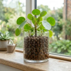Close view of brown LECA balls for plants Close view of brown LECA balls for plants