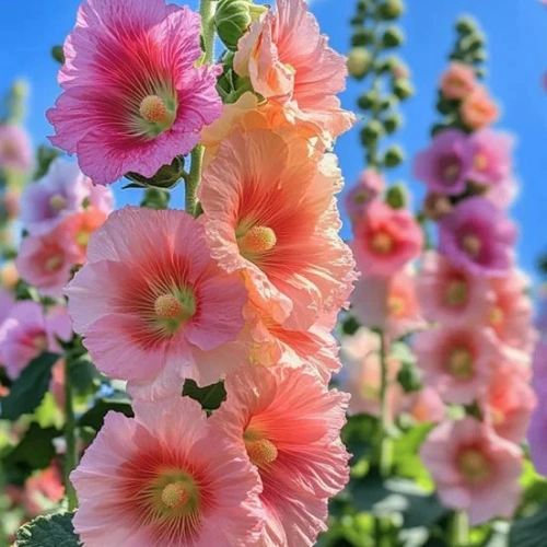 Beautiful Hollyhock Seeds approx 30 mixed color winter flower seeds Beautiful Hollyhock Seeds approx 30 mixed color winter flower seeds
