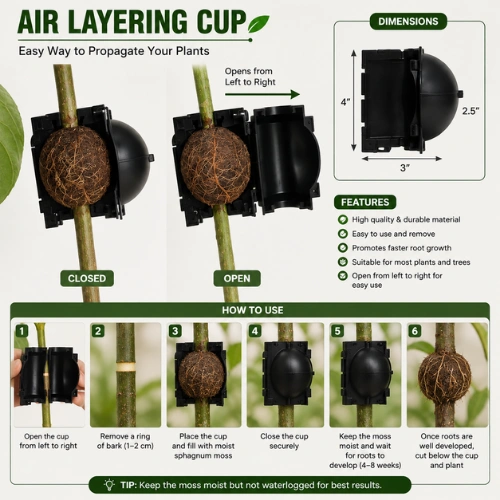 Reusable Air Layering Cup Plant Rooting Ball in Small and Large Sizes